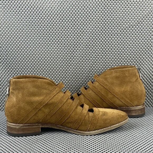 Free People Ankle Boots Booties Womens Size 37 Brown Zipper Pointed Toe Casual - Picture 3 of 13